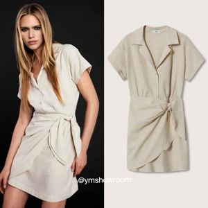 MANGO linen blend mini dress